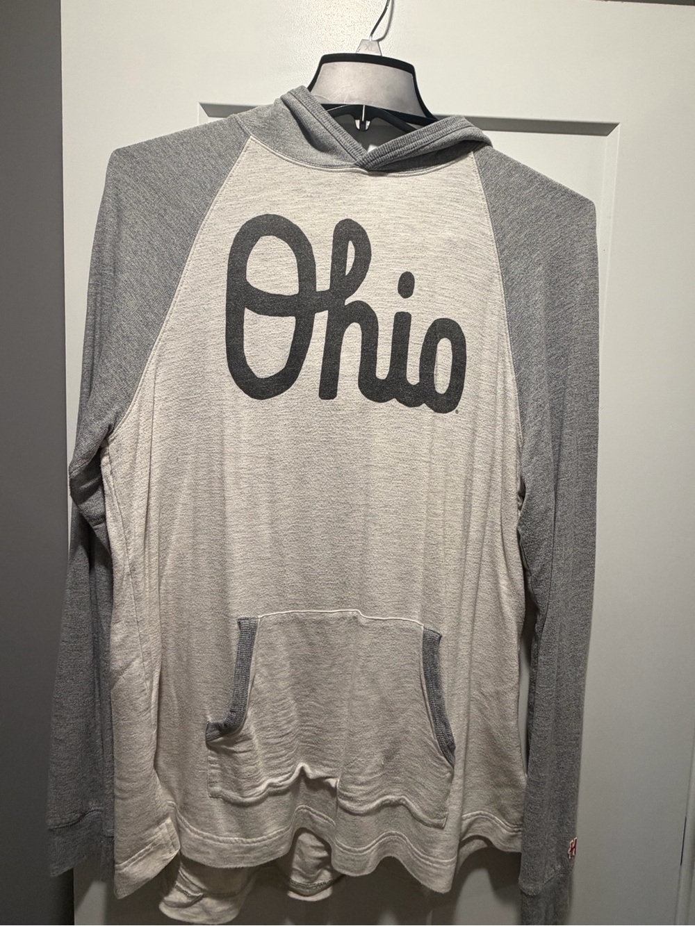 Ohio Hooded Pullover Sweatshirt - Gray & Cream